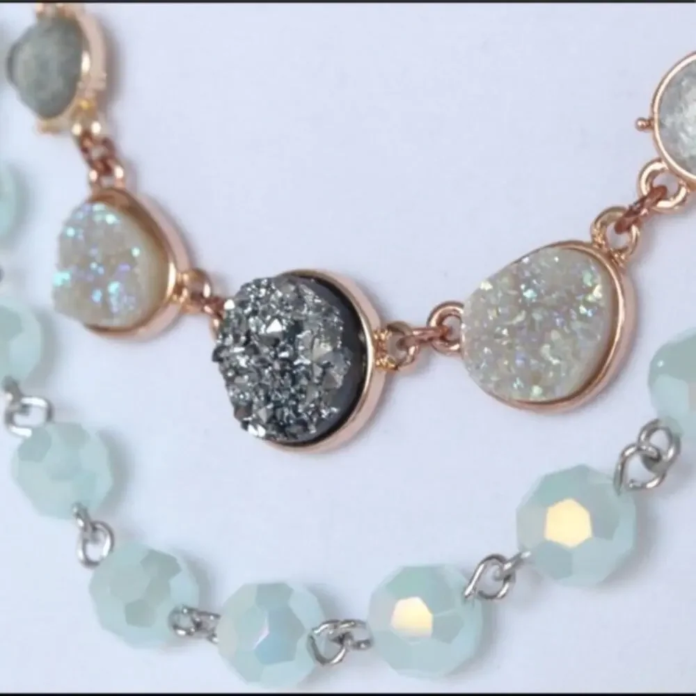 NEW Necklace Double Strand Rough Cut
